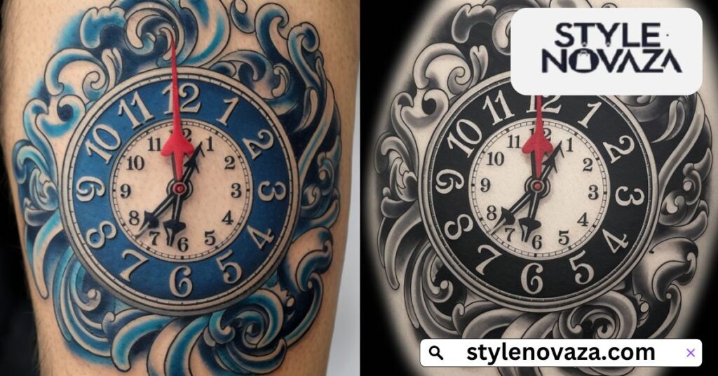 Grayscale Clock Tattoos: Timeless Elegance